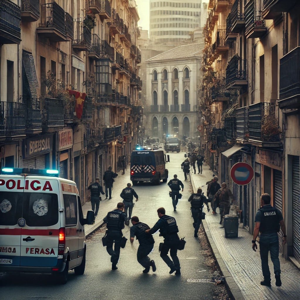 Robo en Terrassa: persecución y varios policías heridos en el centro de la ciudad