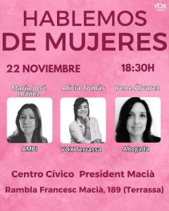 Hablemos de mujeres. Conferencia en Terrassa sobre la violencia contra las mujeres