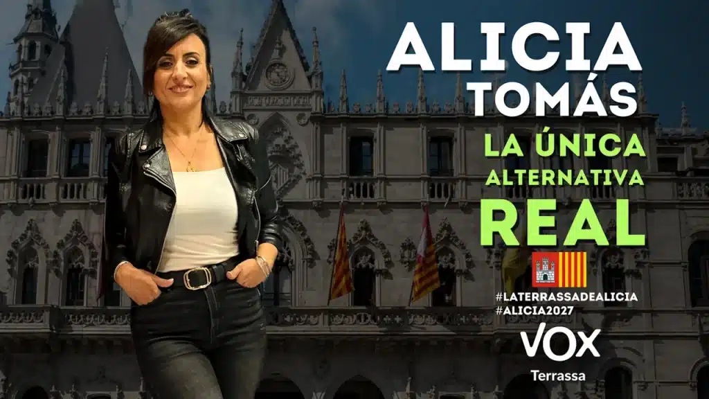 Alicia Tomás Martínez. VOX Terrassa. Cartek de Elecciones Municipales 2027